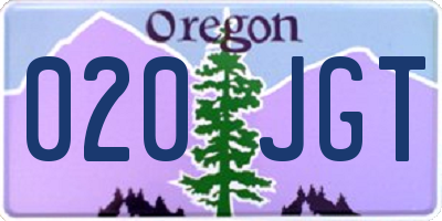OR license plate 020JGT