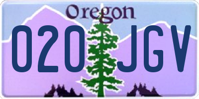 OR license plate 020JGV