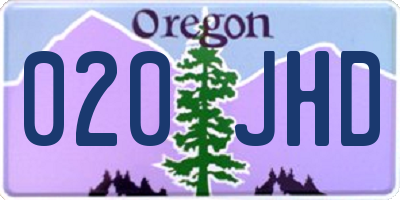 OR license plate 020JHD