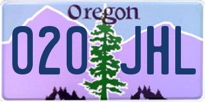 OR license plate 020JHL