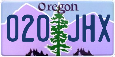 OR license plate 020JHX