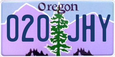 OR license plate 020JHY