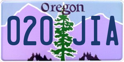 OR license plate 020JIA