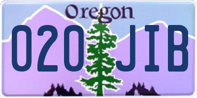 OR license plate 020JIB