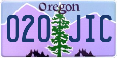 OR license plate 020JIC