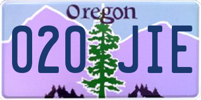 OR license plate 020JIE