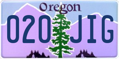 OR license plate 020JIG