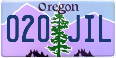 OR license plate 020JIL
