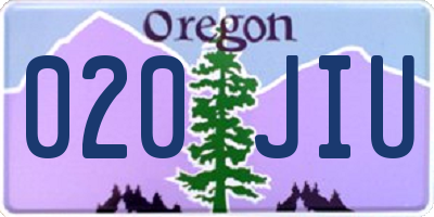 OR license plate 020JIU