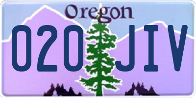 OR license plate 020JIV