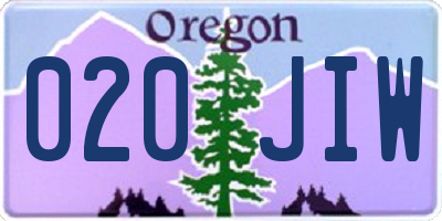 OR license plate 020JIW