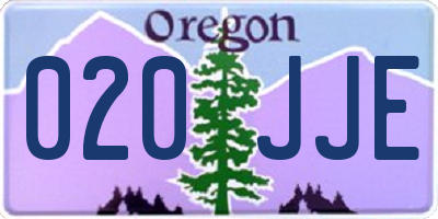 OR license plate 020JJE
