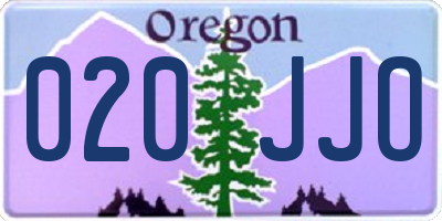 OR license plate 020JJO
