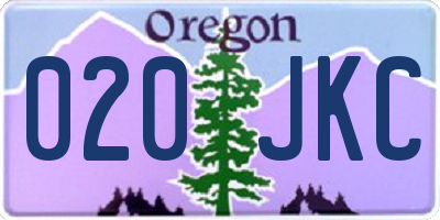 OR license plate 020JKC