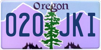OR license plate 020JKI