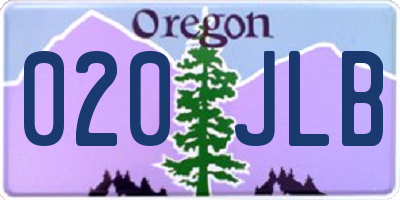 OR license plate 020JLB