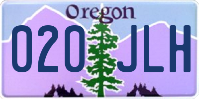 OR license plate 020JLH