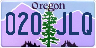 OR license plate 020JLQ