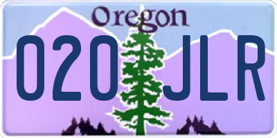 OR license plate 020JLR