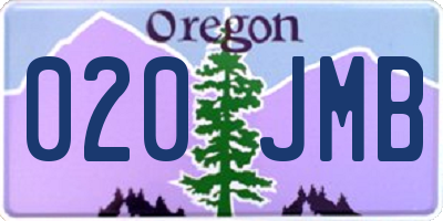 OR license plate 020JMB