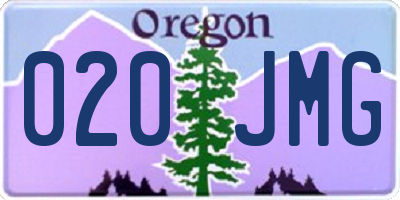OR license plate 020JMG