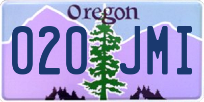 OR license plate 020JMI