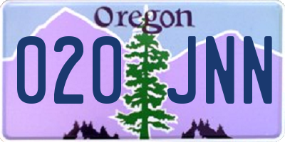 OR license plate 020JNN