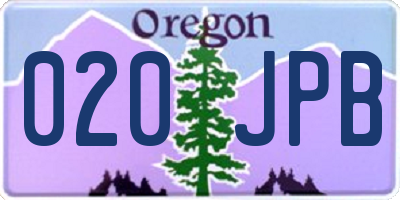 OR license plate 020JPB