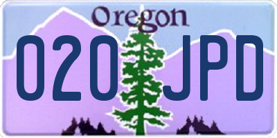 OR license plate 020JPD