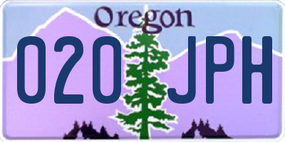 OR license plate 020JPH