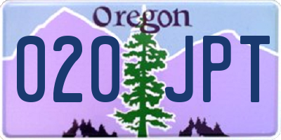 OR license plate 020JPT