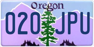 OR license plate 020JPU