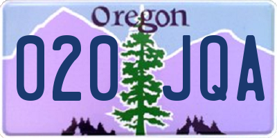 OR license plate 020JQA