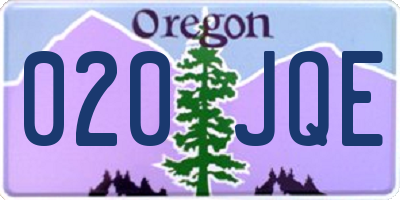 OR license plate 020JQE