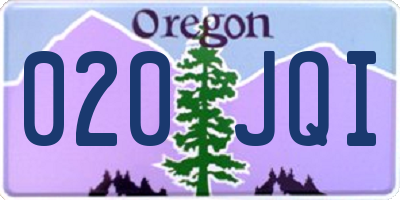 OR license plate 020JQI