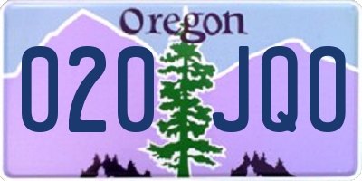 OR license plate 020JQO