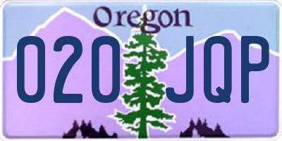OR license plate 020JQP
