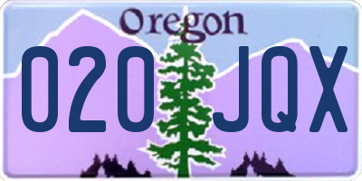 OR license plate 020JQX