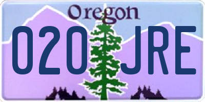 OR license plate 020JRE