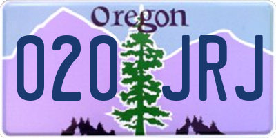 OR license plate 020JRJ