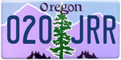 OR license plate 020JRR