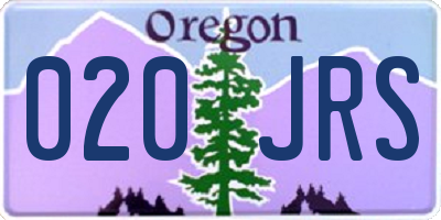 OR license plate 020JRS