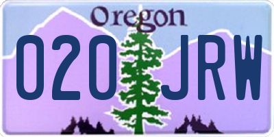 OR license plate 020JRW