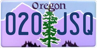 OR license plate 020JSQ