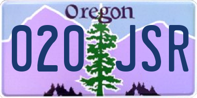 OR license plate 020JSR