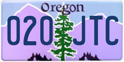 OR license plate 020JTC