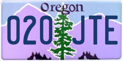 OR license plate 020JTE