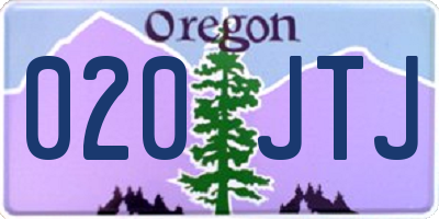 OR license plate 020JTJ