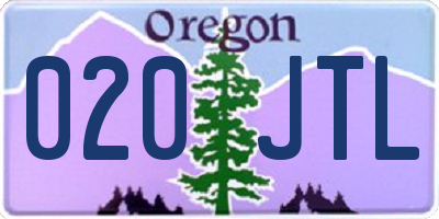 OR license plate 020JTL