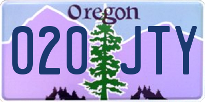 OR license plate 020JTY
